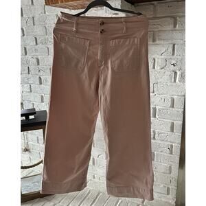 LC Lauren Conrad Super High-Rise Wildflower Wide Leg Cropped Pants peach